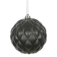 Vickerman 4" Black Matte Round Pine Cone Ornament (6 pack)