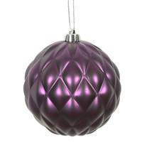 Vickerman 4" Plum Matte Round Pine Cone Ornament (6 pack)