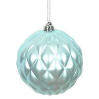 Vickerman 4" Baby Blue Matte Round Pine Cone Ornament (6 pack)