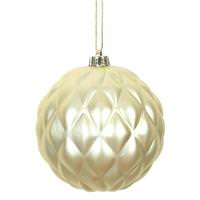 Vickerman 4" Champagne Matte Round Pine Cone Ornament (6 pack)