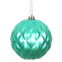 Vickerman 4" Teal Matte Round Pine Cone Ornament (6 pack)