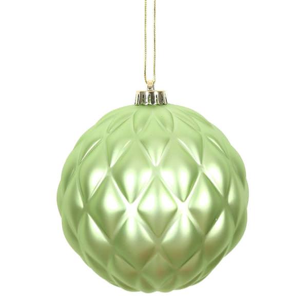 4" Celadon Matte Round Pine Cone Ornament (6 pack)