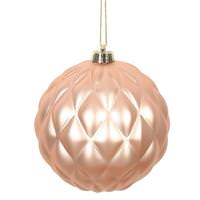 Vickerman 4" Rose Gold Matte Round Pine Cone Ornament (6 pack)