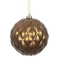 Vickerman 4" Mocha Matte Round Pine Cone Ornament (6 pack)