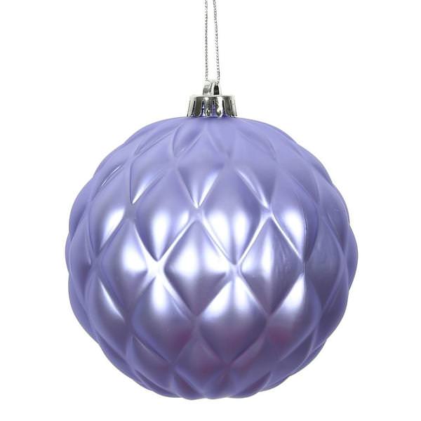 4" Lavender Matte Round Pine Cone Ornament (6 pack)