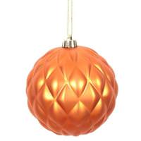 Vickerman 6" Burnished Orange Matte Round Pine Cone Ornament (4 pack)