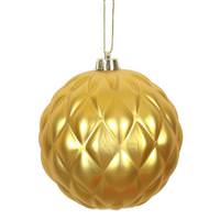 Vickerman 6" Honey Gold Matte Round Pine Cone Ornament (4 pack)