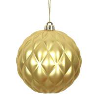 Vickerman 6" Gold Matte Round Pine Cone Ornament (4 pack)