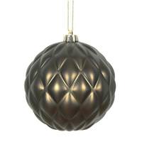 Vickerman 6" Gunmetal Matte Round Pine Cone Ornament (4 pack)