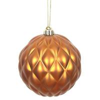 Vickerman 6" Copper Matte Round Pine Cone Ornament (4 pack)