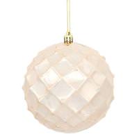 Vickerman 4" Rose Gold Shiny Diamond Bauble Ornament (6 pack)