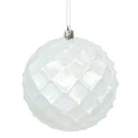 Vickerman 4.75" Silver Shiny Diamond Bauble Ornament (4 pack)