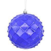 Vickerman 4.75" Purple Shiny Diamond Bauble Ornament (4 pack)