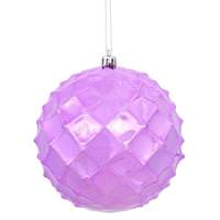 Vickerman 4.75" Orchid Shiny Diamond Bauble Ornament (4 pack)