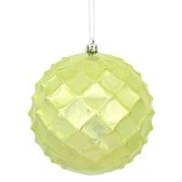 Vickerman 4.75" Lime Shiny Diamond Bauble Ornament (4 pack)
