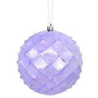 View 4.75" Lavender Shiny Diamond Bauble Ornament (4 pack)