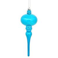 Vickerman 8" Turquoise Shiny Finial Ornament (3 pack)