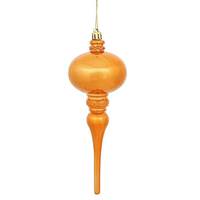 View 8" Burnished Orange Shiny Finial Ornament (3 pack)