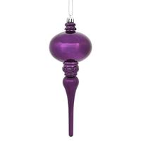 Vickerman 8" Plum Shiny Finial Ornament (3 pack)