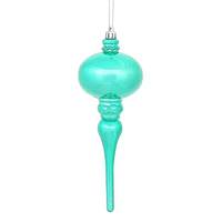 View 8" Teal Shiny Finial Ornament (3 pack)