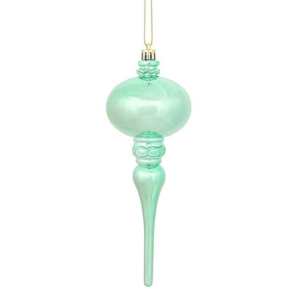 8" Seafoam Shiny Finial Ornament (3 pack)