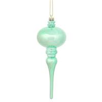 View 8" Seafoam Shiny Finial Ornament (3 pack)