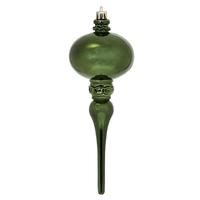 Vickerman 8" Moss Green Shiny Finial Ornament (3 pack)