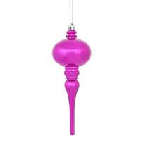 Vickerman 8" Fuchsia Shiny Finial Ornament (3 pack)