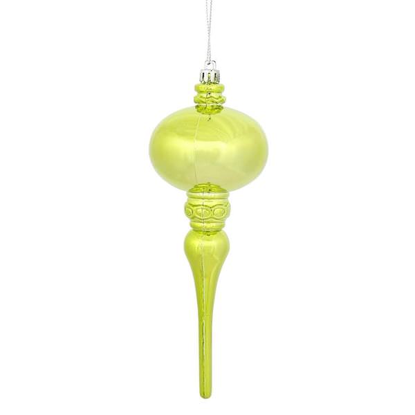 8" Lime Shiny Finial Ornament (3 pack)