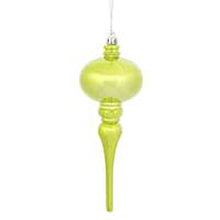 Vickerman 8" Lime Shiny Finial Ornament (3 pack)