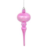 Vickerman 8" Pink Shiny Finial Ornament (3 pack)