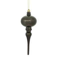 Vickerman 8" Gunmetal Shiny Finial Ornament (3 pack)
