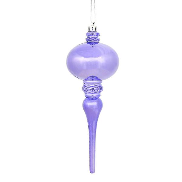 8" Lavender Shiny Finial Ornament (3 pack)