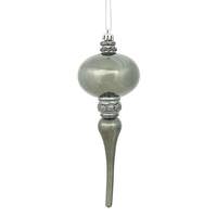 Vickerman 8" Pewter Shiny Finial Ornament (3 pack)