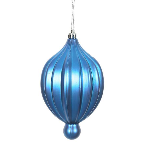 6.3" Blue Matte Lantern Ornament (4 pack)