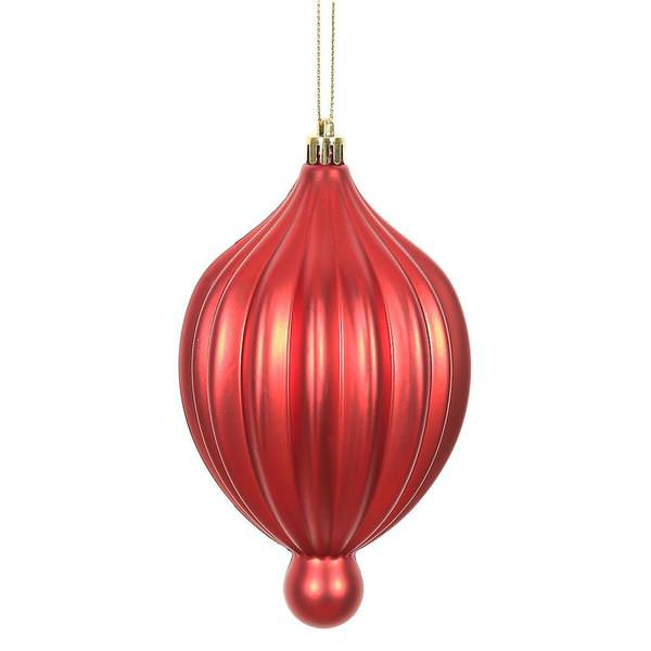 6.3" Red Matte Lantern Ornament (4 pack)