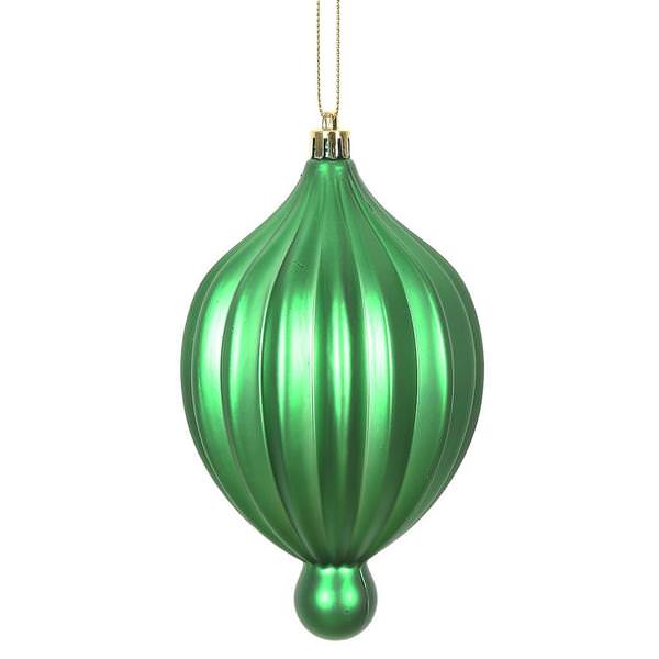 6.3" Green Matte Lantern Ornament (4 pack)