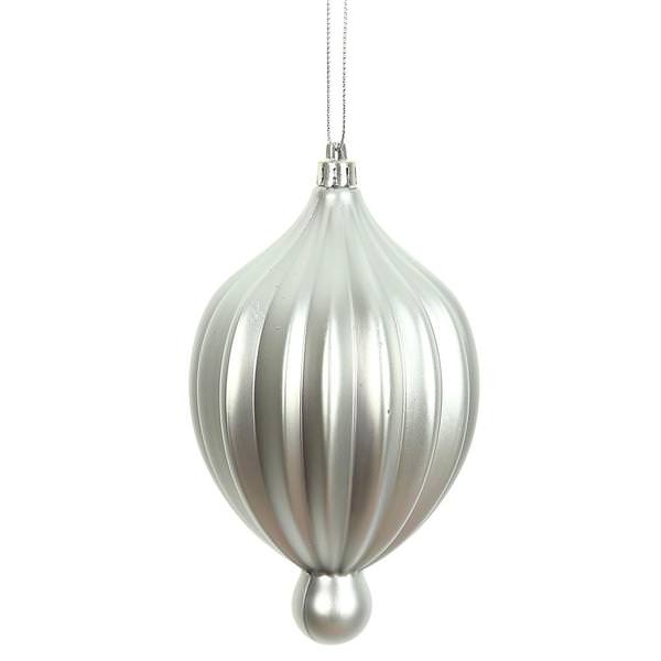 6.3" Silver Matte Lantern Ornament (4 pack)