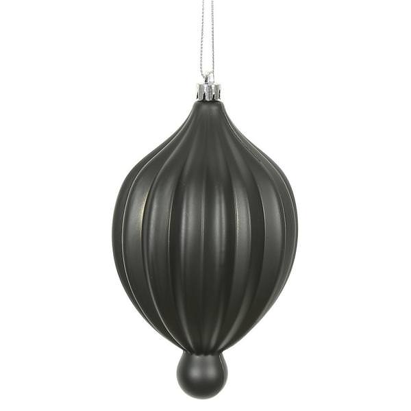 6.3" Black Matte Lantern Ornament (4 pack)