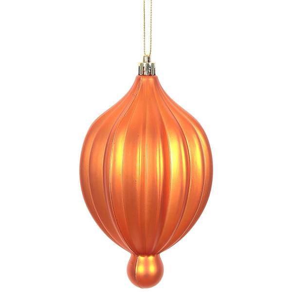 6.3" Burnished Orange Matte Lantern Ornament (4 pack)