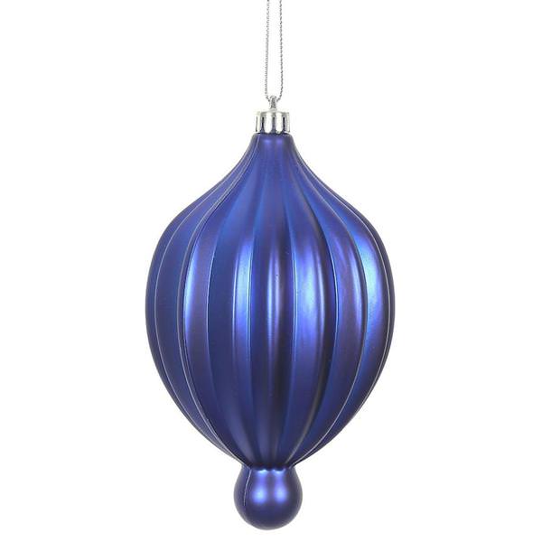 6.3" Cobalt Blue Matte Lantern Ornament (4 pack)