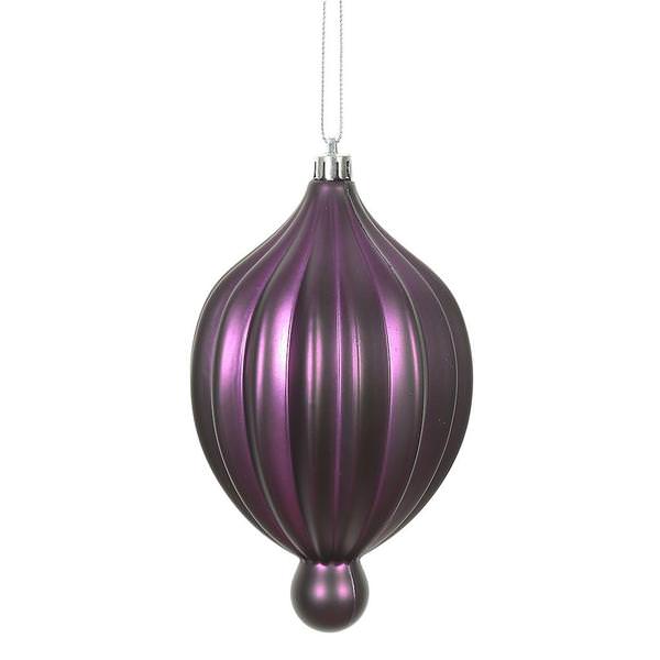 6.3" Plum Matte Lantern Ornament (4 pack)