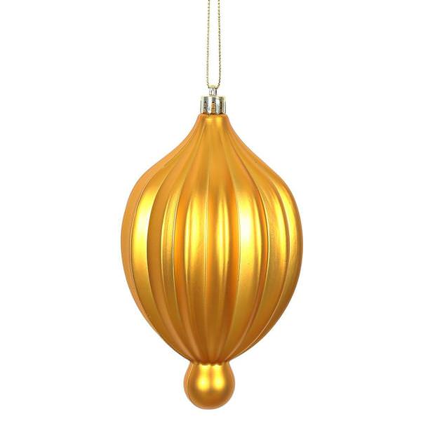 6.3" Antique Gold Matte Lantern Ornament (4 pack)