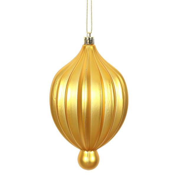 6.3" Honey Gold Matte Lantern Ornament (4 pack)