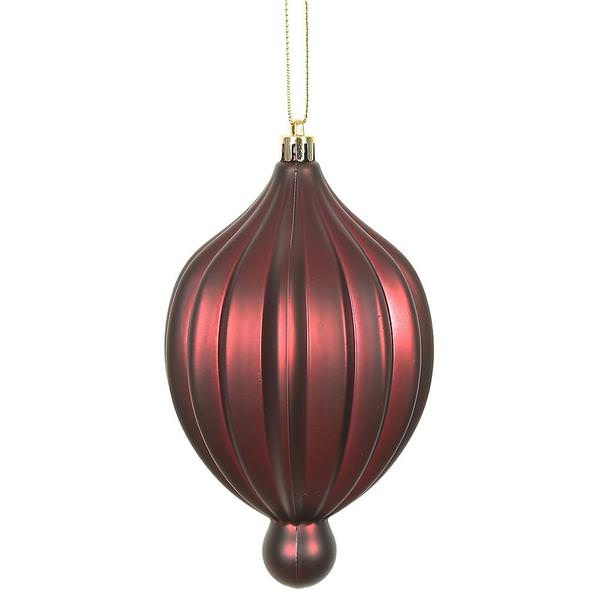 6.3" Burgundy Matte Lantern Ornament (4 pack)