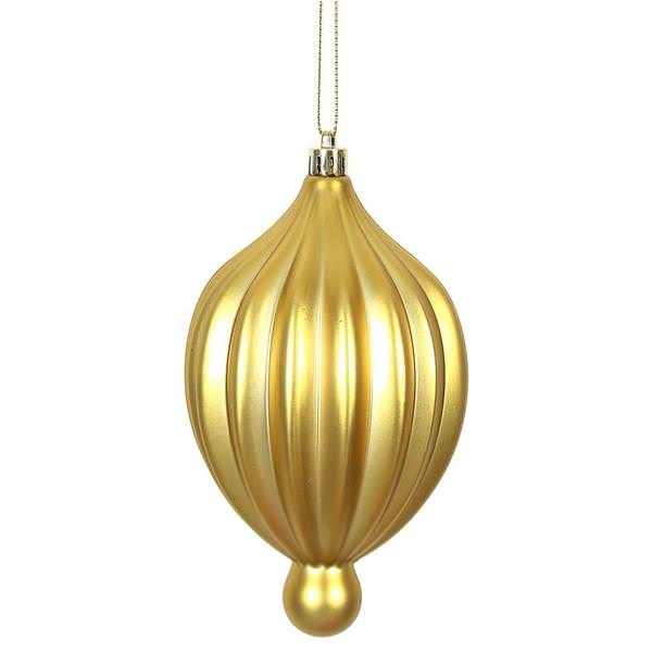 6.3" Gold Matte Lantern Ornament (4 pack)