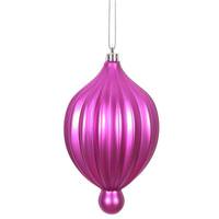 View 6.3" Fuchsia Matte Lantern Ornament (4 pack)