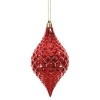 Vickerman 6" Red Shiny Diamond Drop Ornament (4 pack)