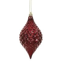 Vickerman 6" Wine Shiny Diamond Drop Ornament (4 pack)