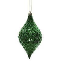Vickerman 6" Emerald Shiny Diamond Drop Ornament (4 pack)
